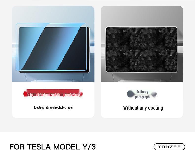 Tesla Model 3/Y Yoke Refresh Screen & Console Protection Kit: Tempered Glass & HD Film