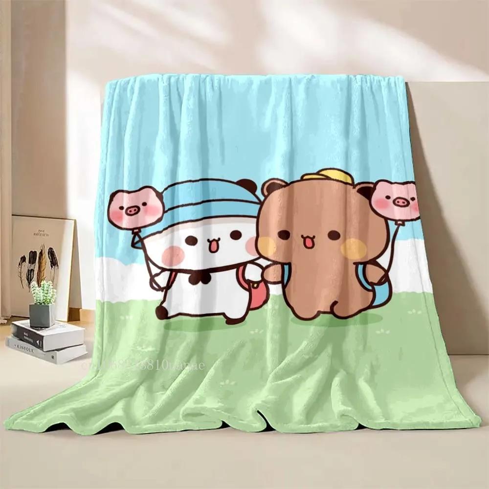 Cartoon Print Bubu And Dudu Soft Plush Flannel Blanket Living Room Bedroom Bed Couch Picnic Blanket