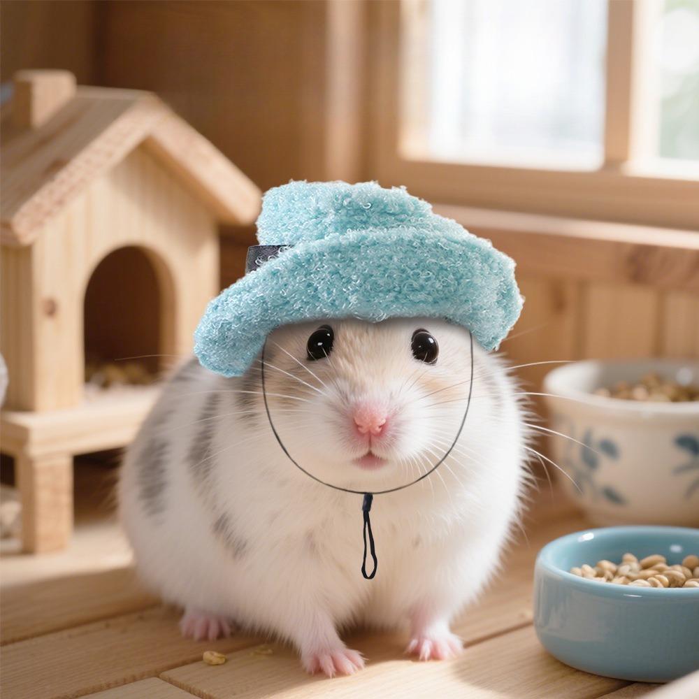New fleece cowboy hat small pet mini cowboy hat guinea pig parrot snake adjustable hat