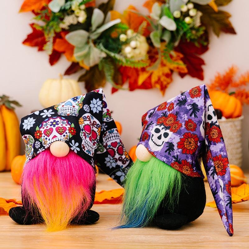 Halloween Faceless Gnome Plyšová panenka Trpasličí dekorace Festival duchů Tištěný ornament na panenku