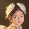 Girls' Summer Fairy-like White Feather Pearl Hair Clips: Handmade, Elegant, Perfect with Dresses, Atmospheric Hair Accessories