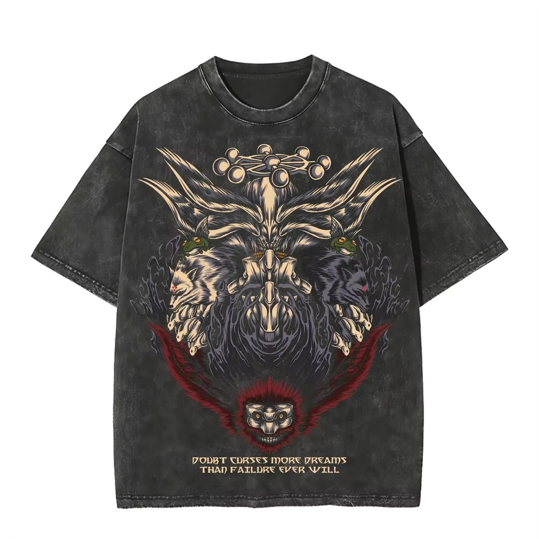 

Mob Psycho Anime Tshirt For Men Clothing Summer Short Sleeve Cotton Tee Shirt Harajuku Vintage Washed Oversized Tshirts M