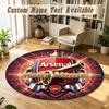 Round Rug Custom NameArsenal FC Pattern Non Slip Carpet Home Floor Decor