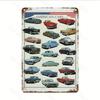 Vintage Retro Car Metal Poster Wall Art Aluminum Sign Waterproof 8x12 Inch Bar Decor