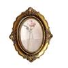 1Pc Six Inches Vintage-Inspired Oval Frame - Bronze & Golden Glass Elegant European Decorative Art and Craft Piece