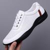Summer New Men Fashionable Lightweight Casual Soft Soled Leather Shoes Brand Outdoor Men Hollow Breathable Lace Up Sports Shoes