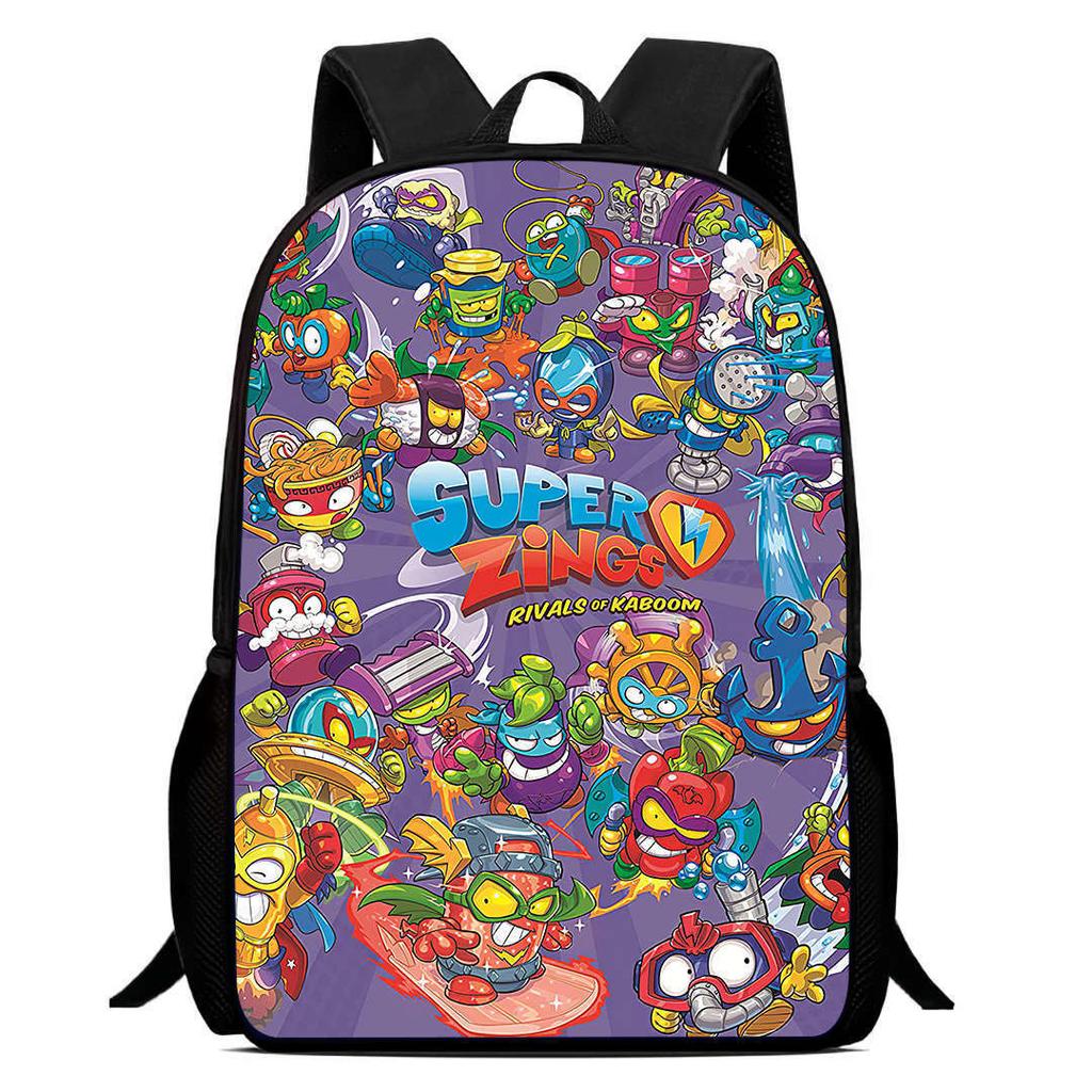 Printed Super Zings School Bag, Elementary School Cartoon Backpack 12th Grade