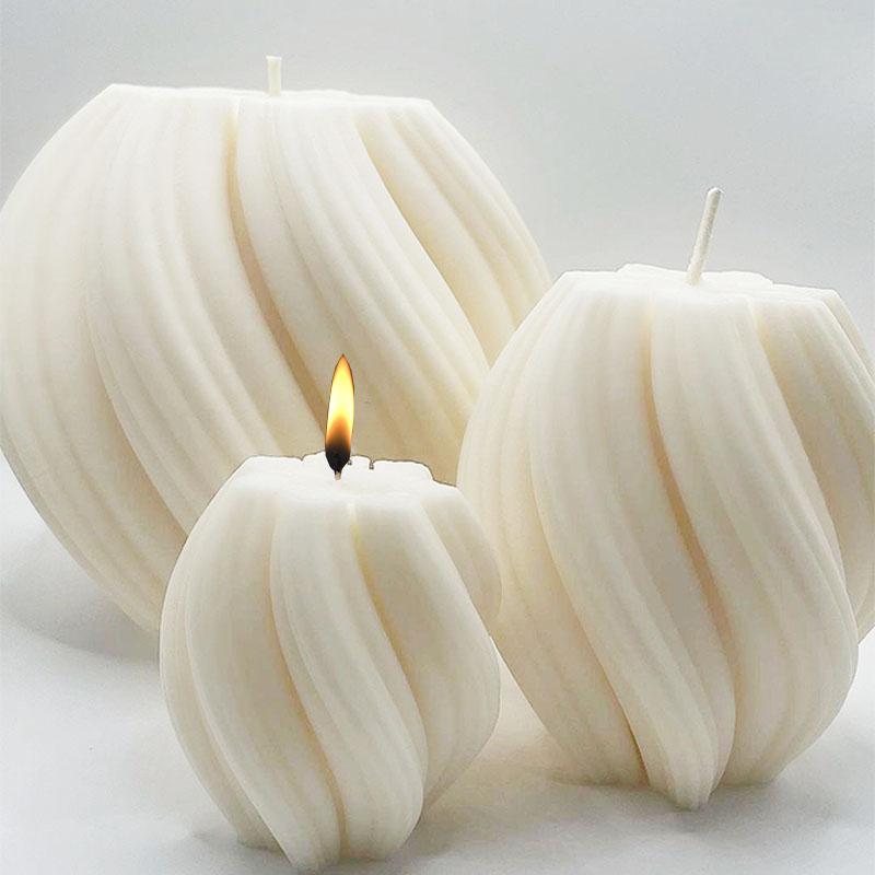 3D Rotierende Säulenkerze Silikonform Geometrische Welle Kerzenwachsform DIY Abstrakte Kunst Seife Harz Gipsform Heimwerkerdeko