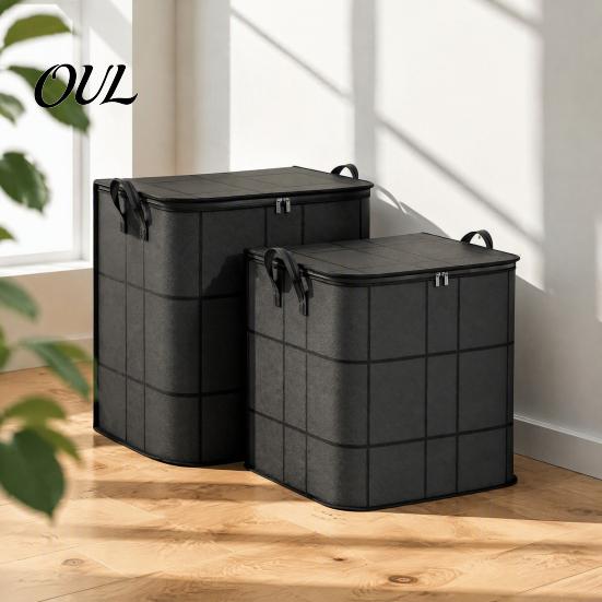 Large Capacity Moving Bags Storage with Reinforced Handles, Foldable Non-woven Fabric Organizer, Dorm Room Essentials Totes for Clothes And