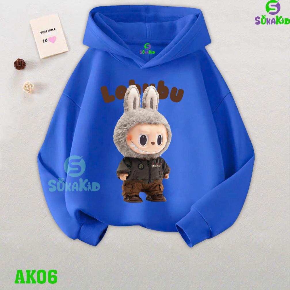 Labubu Pattern Printed Jacket Winter Hoodie Sweatshirt for Girls and Boys
