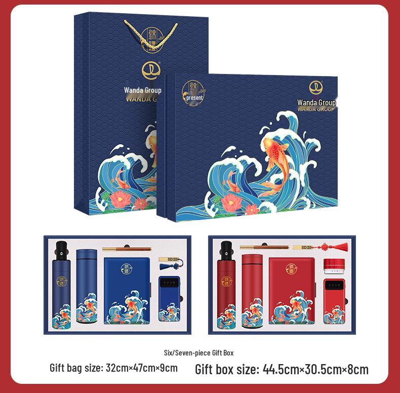 High-End Dragon Boat Festival Thermos Gift Set - Luxurious Business Souvenir for Anniversaries and Events