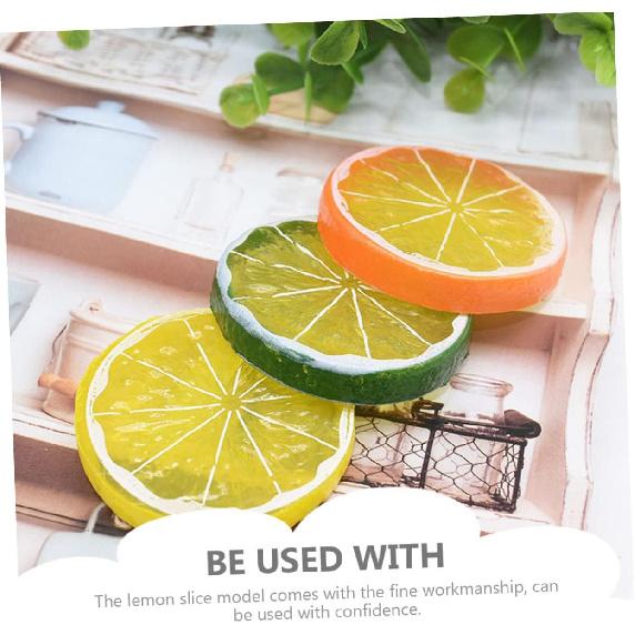 Alipis 13pcs Imitation Lemon Slice Home Decor Lemons Plastic Ornaments Artificial Lemon Slices Artificial Lemon Model Mini Basket Lifelike Lemon