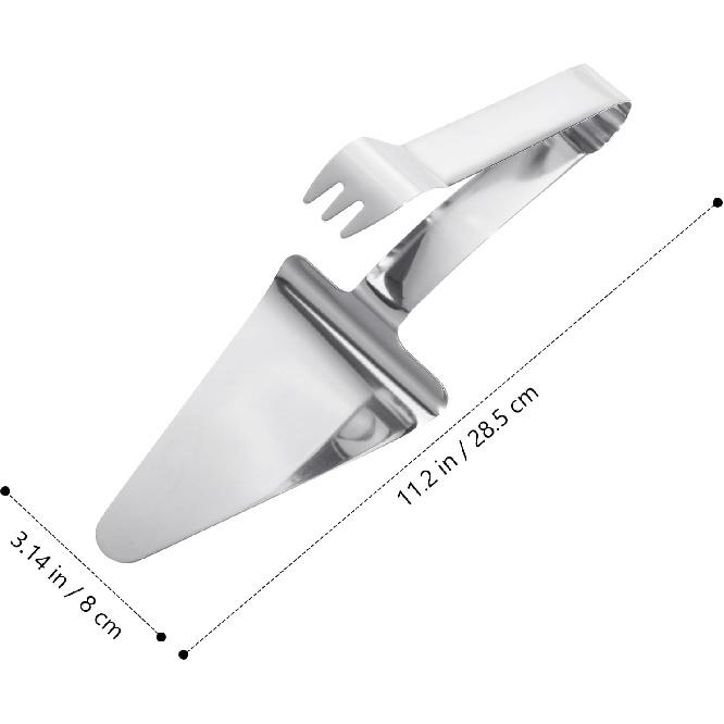 Kichvoe Pizza Server Tongs Pie Server Stainless Steel Pizza Spatula Server Triangular Spade Spatula Appetizers Tongs Utility Tongs Food Flipping