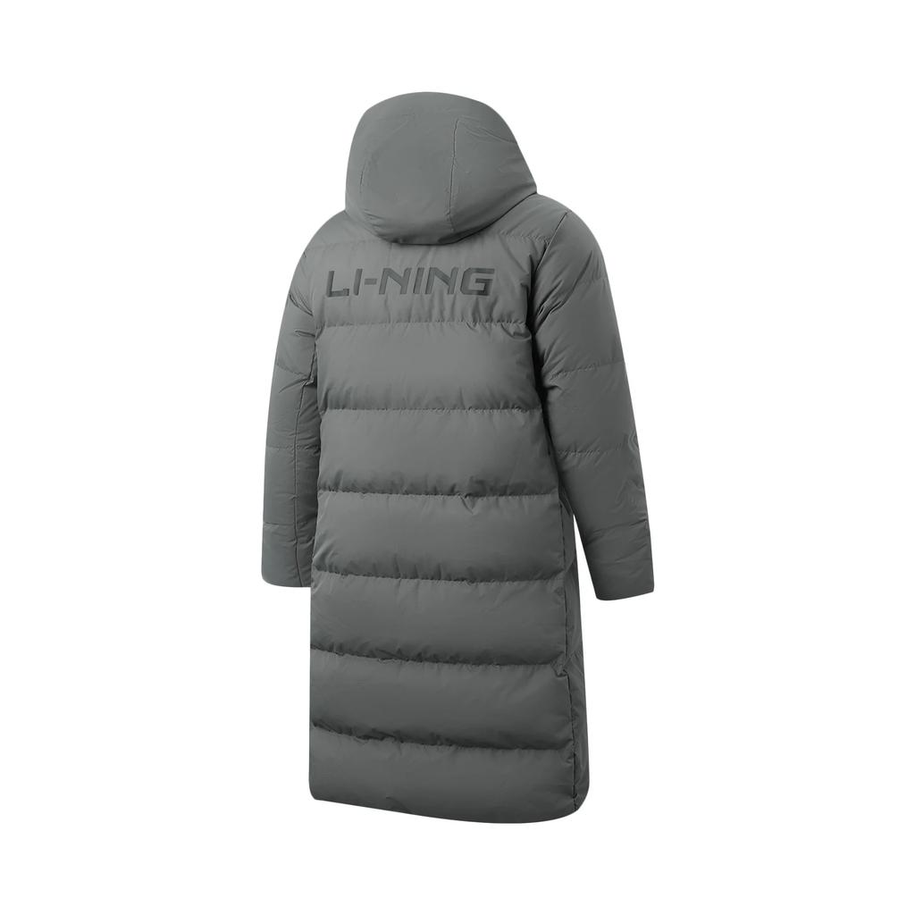 Li Ning Fitness Series Letter Zipper Hooded Versatile Long Down Jacket Men Outerwear AYMV463-4