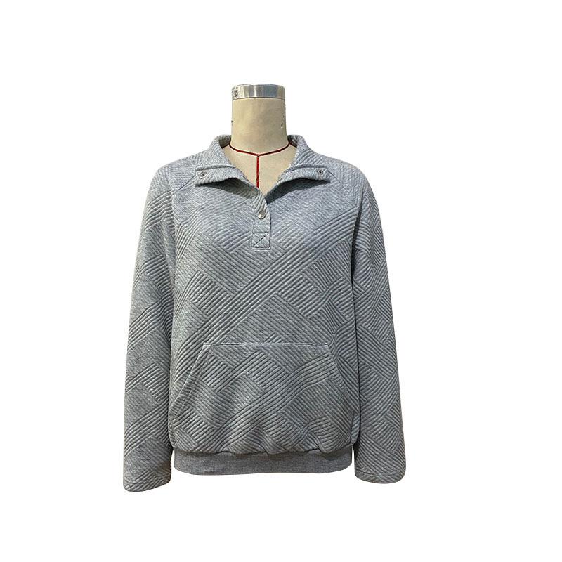 European Trendy Long-Sleeved Textured Hoodie - Women's Casual Autumn Wear