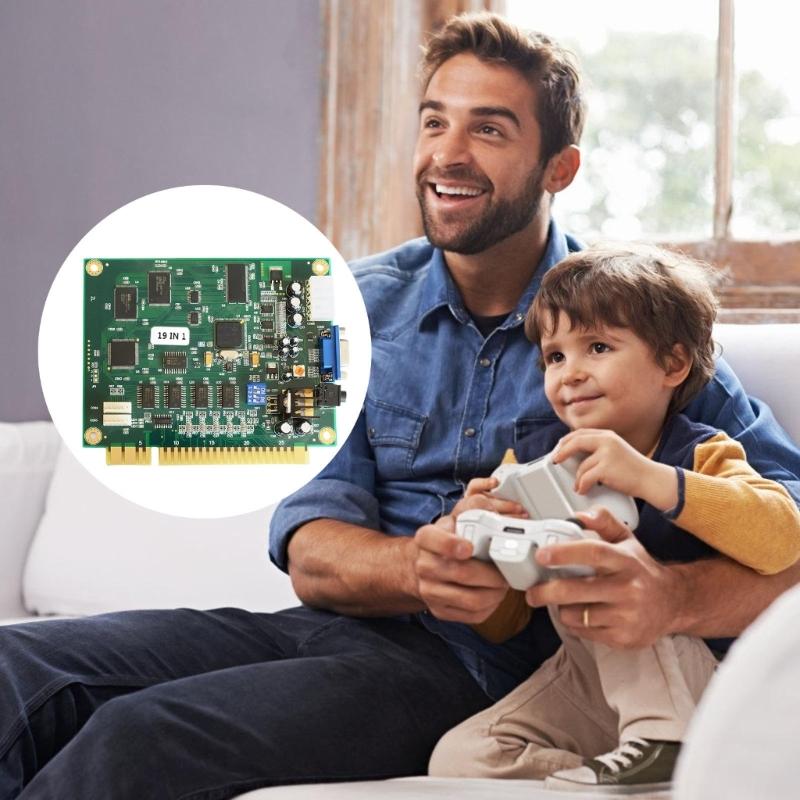 Plateau de jeu 19 en 1 avec connexion JAMMA Prend en charge les écrans CRT/VGA et les contrôles Trackball/Joysticks