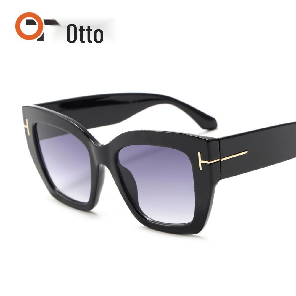 Unisex Large Frame T-Decoration Sunglasses 5634 - Slimming and Stylish European & American Design