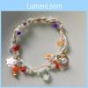 Unique Fivepointed Colorful Star Bracelet With Water Droplet And Accents Pearl