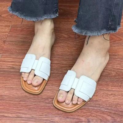 Fashion 2025 Causal Women Slippers Flat Bottom Beach Shoes for Ladies Trend Brand Design Summer Outside Big Size Open Toe Female Slides