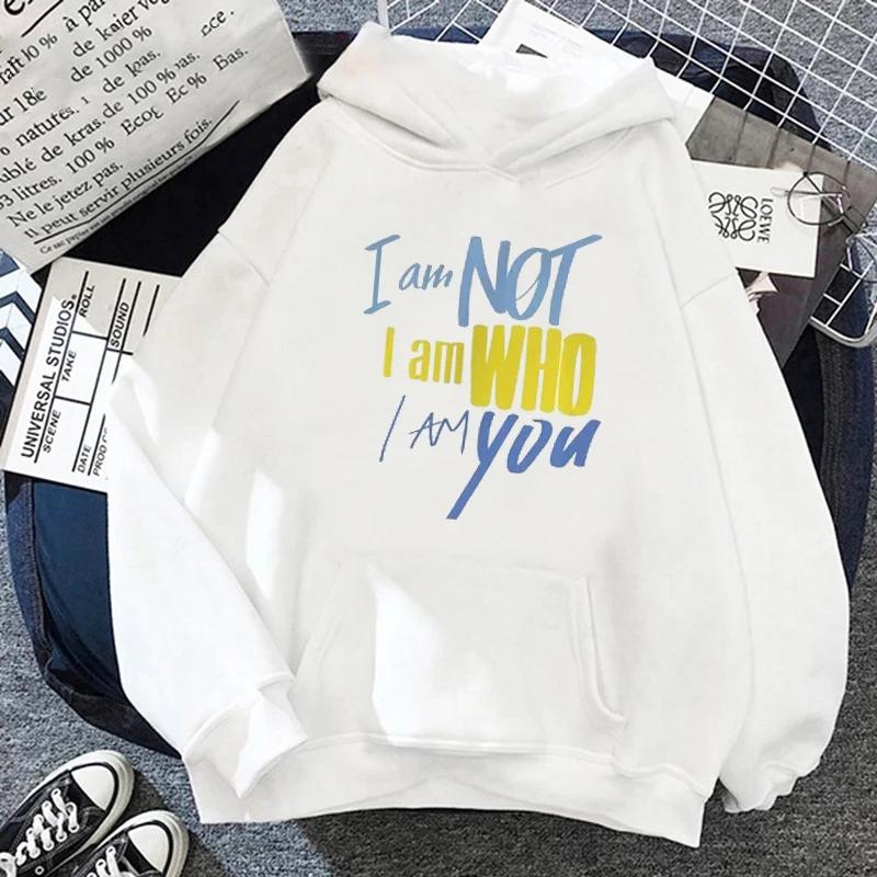 I Am Not Graphic Sweatshirt Korea Stray Kids Hoodies Women Cartoon Harajuku Gothic Girls Kpop Streetwear Women's Clothes