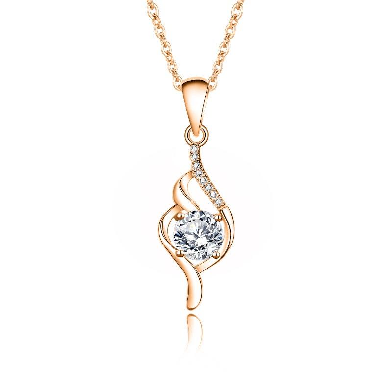 Waterproof Women's 925 Sterling Silver Stylish Drop Pendant Necklace Bling 1CT Zirconia Moissanite Bride Wedding Jewelry Bulk