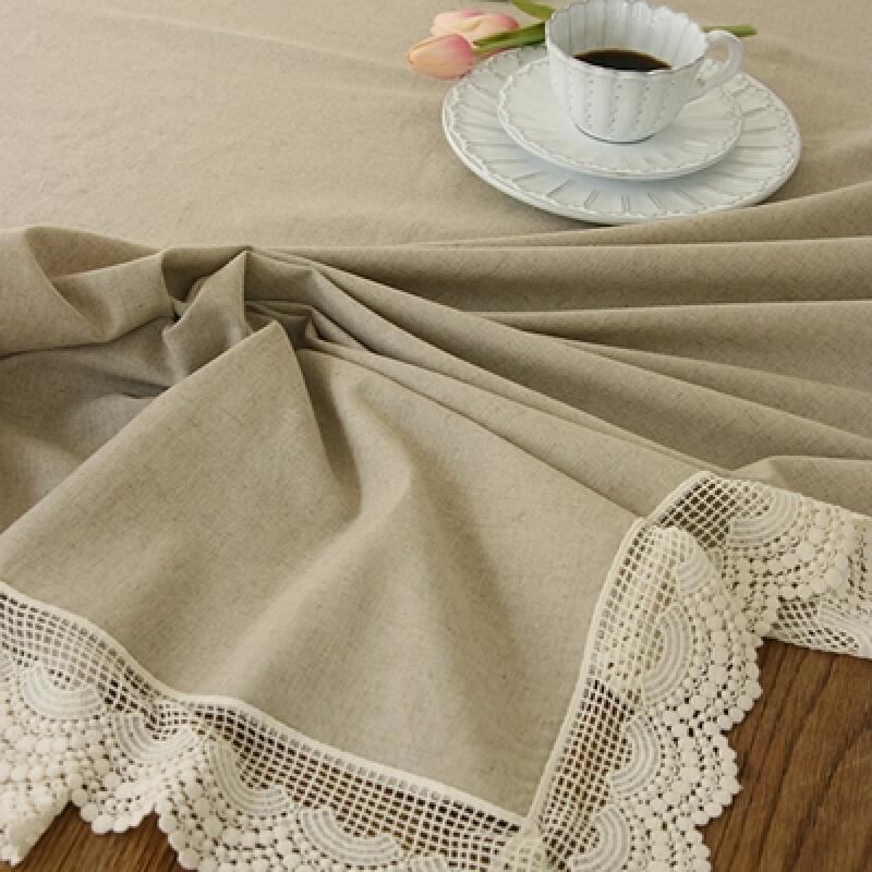 Cotton Lace Oatmeal Linen Tablecloth (Rectangular 2-seater) 100x130 One color