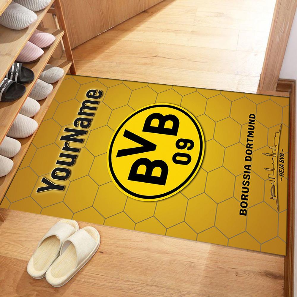 Borussia Dortmund Customize Your Name Carpet Design for Outdoor Study Room Living Rooms Kitchen Anti-slip Rug Decorate Offices Gift for Festivals