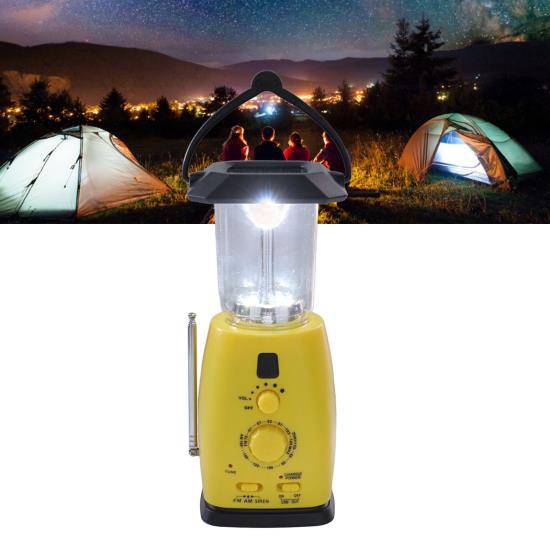 RD249 Hand Cranked Radio Rechargeable Handheld Multifunctional Power Solar Emergency Light Radio with Camping Light