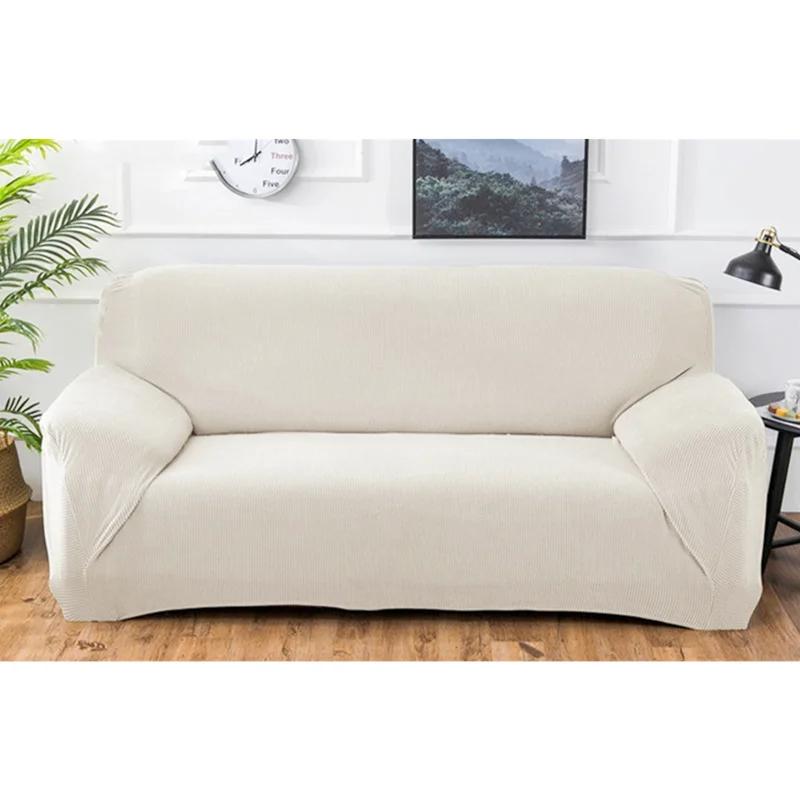 Autumn Winter Thickened Polar Fleece Elastic Sofa Cover All-inclusive Plaid Dust Slipcover Solid Color Full Cover Sofa Cover