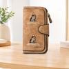 Cat themed long zipper wallet large capacity card holder unisex clutch bag stylish zippered coin purse suitable for daily use perfect gift for