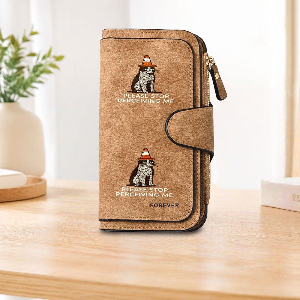 Cat themed long zipper wallet large capacity card holder unisex clutch bag stylish zippered coin purse suitable for daily use perfect gift for