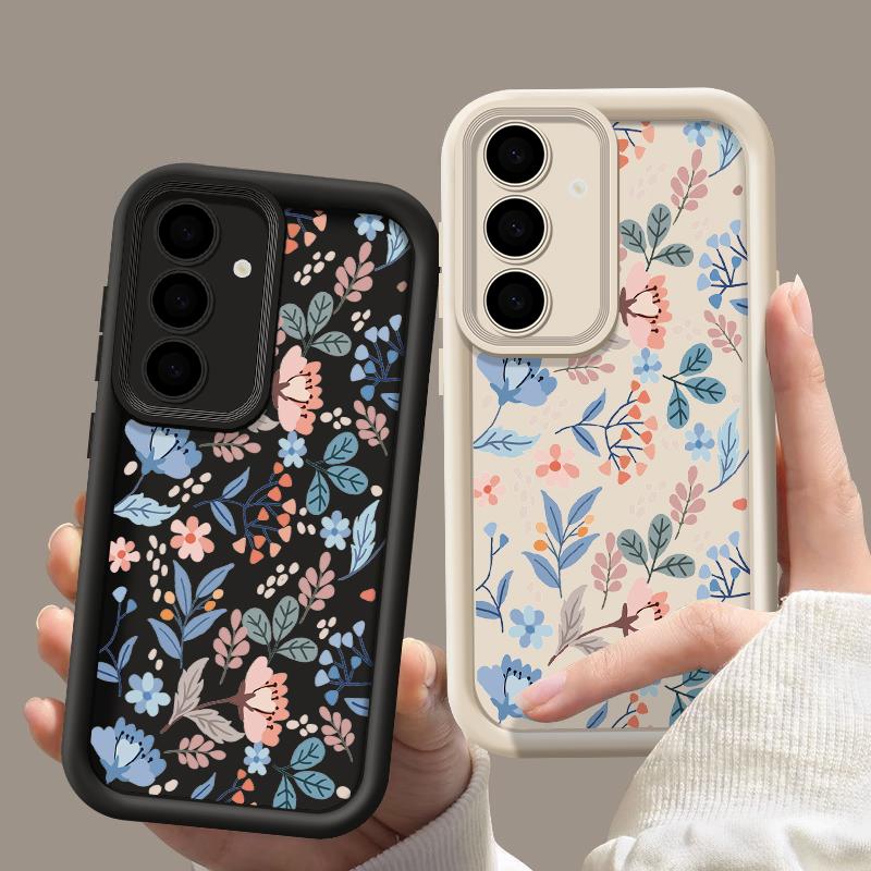 

Для Samsung S24 S23 Ultra S22 Plus S21 S20 FE A55 A54 A53 A52 A35 A34 A14 5G чехол для телефона противоударный чехол с цветочным узором, защита объектива, матовый мягкий чехол Samsung A15 5G чёрный
