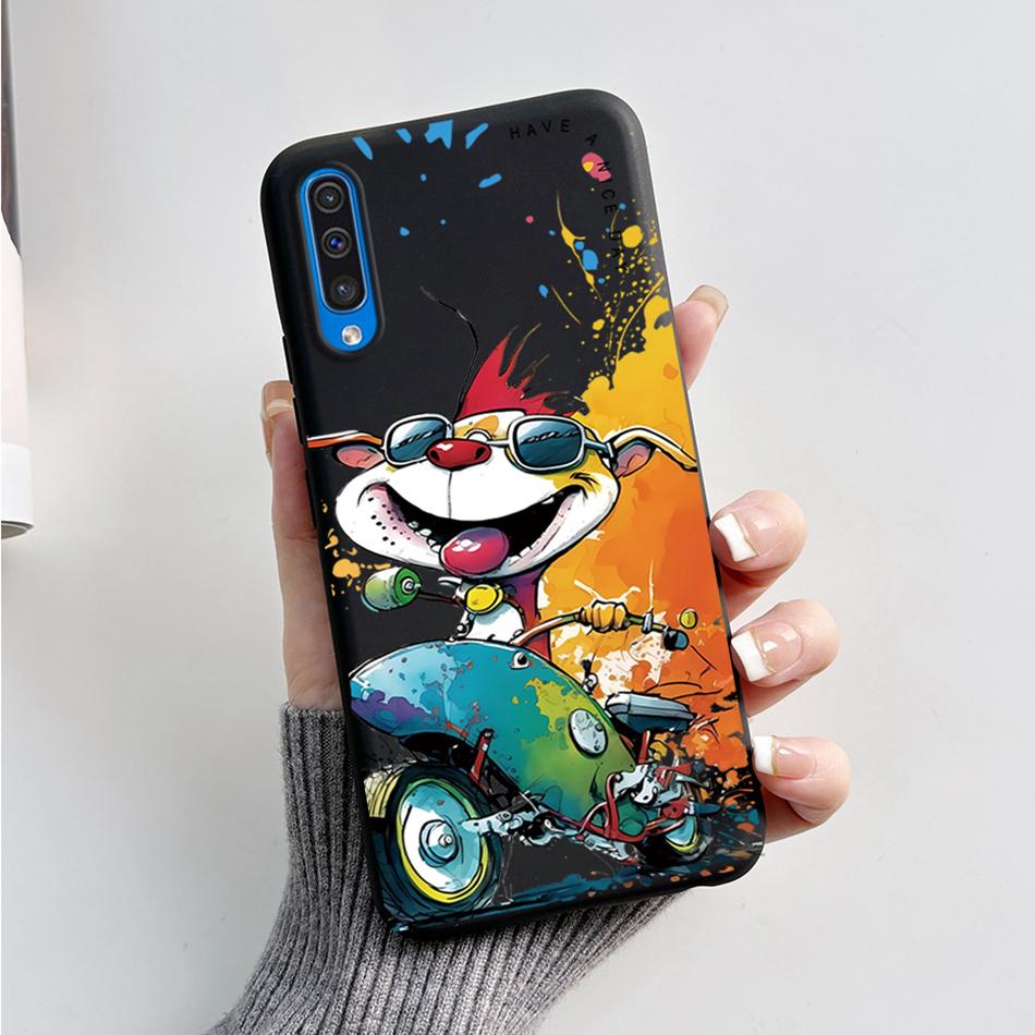 For Samsung A50 A50S A30S Case Cartoon Soft Liquid Silicone Full Protection Phone Back Cover For Galaxy A 50 50S 30S Funda Shell