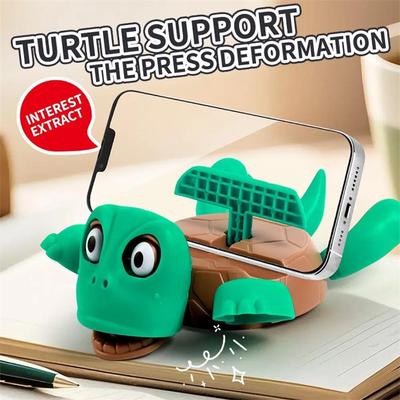Niedlicher Schildkröten-Telefonhalter mit kreativer Dekoration und lustigem Tier-Telefonhalter, geeignet für alle Telefone