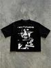 Unisexs casual crewneck shortsleeve cotton Tshirt summer vacation top graphic print Tshirt YK streetwear style