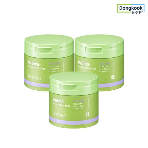 

CENTELLIAN24 Madeca Real Green Pore Pads (60 sheets, 3 packs) with Centella Asiatica Essence, Soothing Cleaning, and Tightening