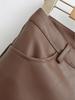 American Retro Style Slimming PU Leather Shorts with Hip Padding for Petite Figures