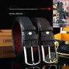Men's Genuine Vegetable-Tanned Leather Belt - Durable Top Layer with Versatile Pin Buckle