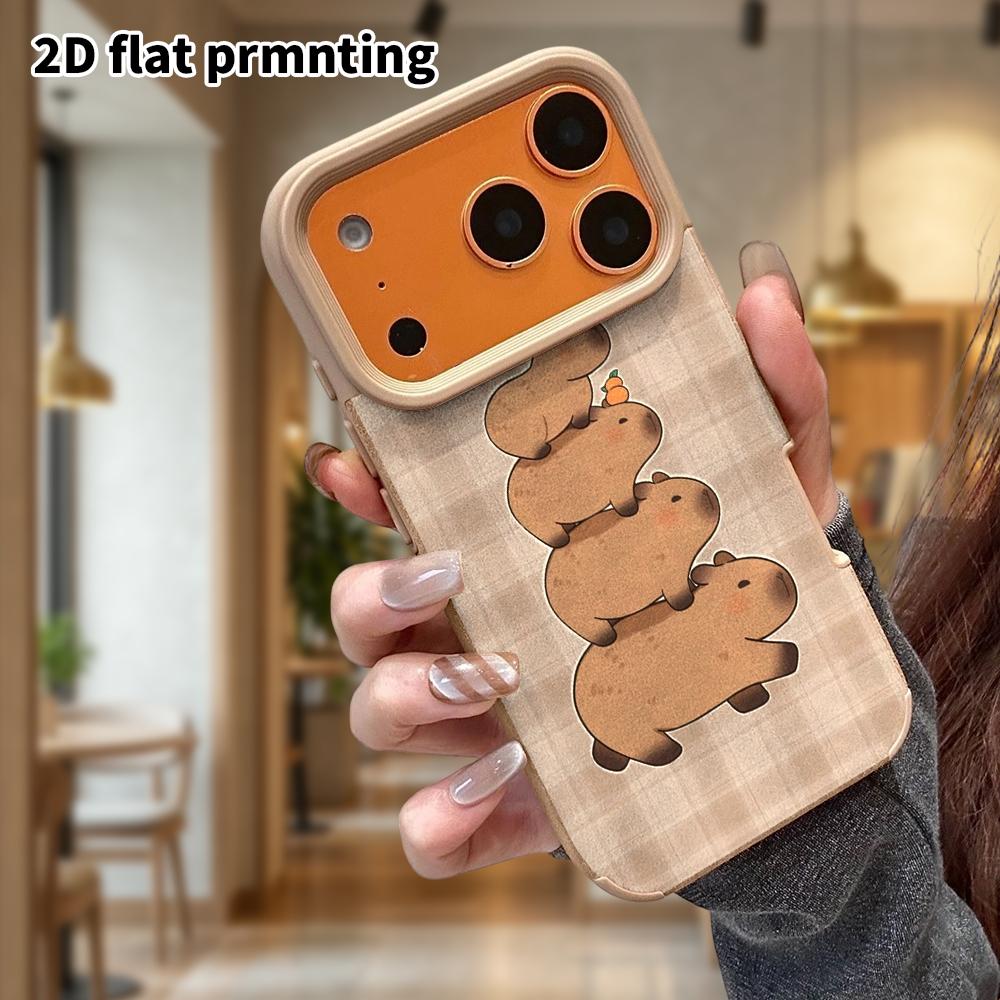 Phone Case: Lambskin 2D Flat Samsung Galaxy A34 A35 M05 M06 S20 S22 S21 FE Plus 5G Protective Case, Stackable Capybara, Christmas and Halloween Gift