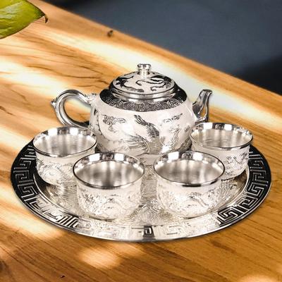 Chinese Style Teapot Set Drinking Tea Pot with Tray Cups Adults Gift for Wedding Party Home