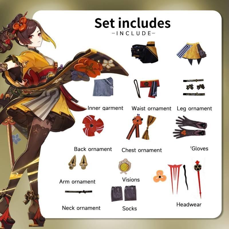 

Косплей костюм Чиори Импакт Геншин Набор Аксессуары для вечеринки Мода Подарок для фанатов S