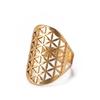 Dawapara Flower of Life Talisman Resizable Finger Rings for Men Women Hollow Adjustable Ring Stainless Steel Jewelry