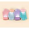 5 Colors Winter Kindergarden Kids Five-Finger Cartoon Knitted Gloves Girls Warm Thickened Plush Gloves Cute Bunny Gloves 3-5Y