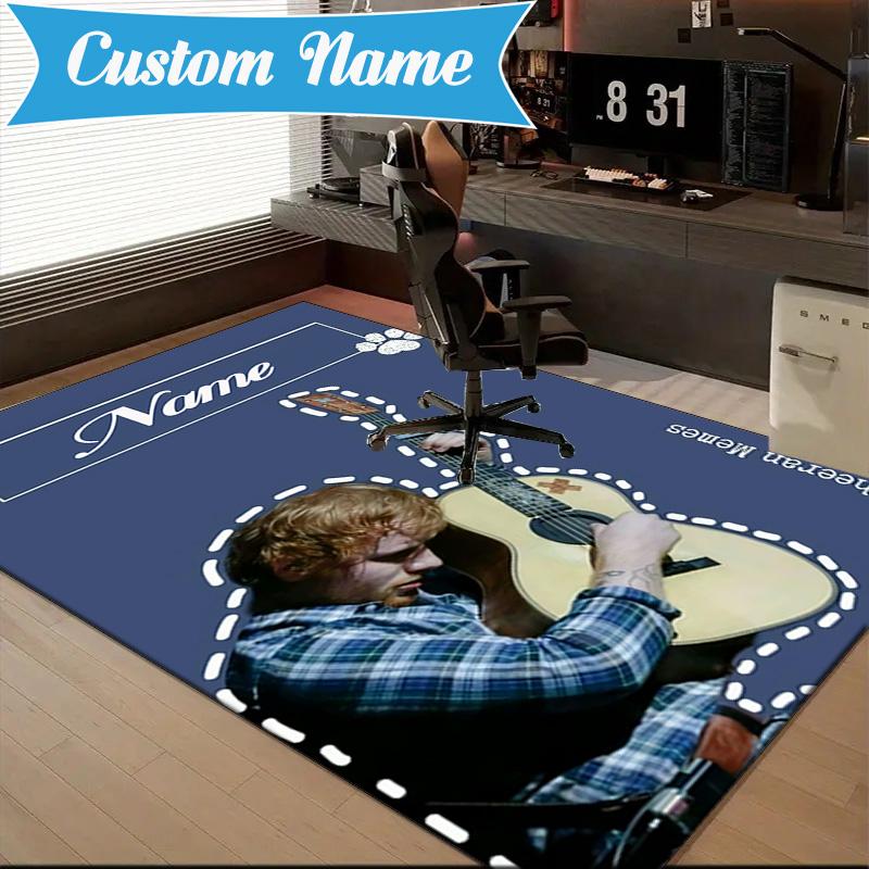 Tappeto Musicale Personalizzato Ed Sheeran Tappeto da Gioco, Tappetino per Camera da Letto Soggiorno Ingresso Tappeto, Idea Arredamento Casa Regalo per Natale Compleanno