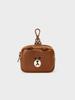 Brown Leather-Like Square Pouch (XS) Accessory Organizer