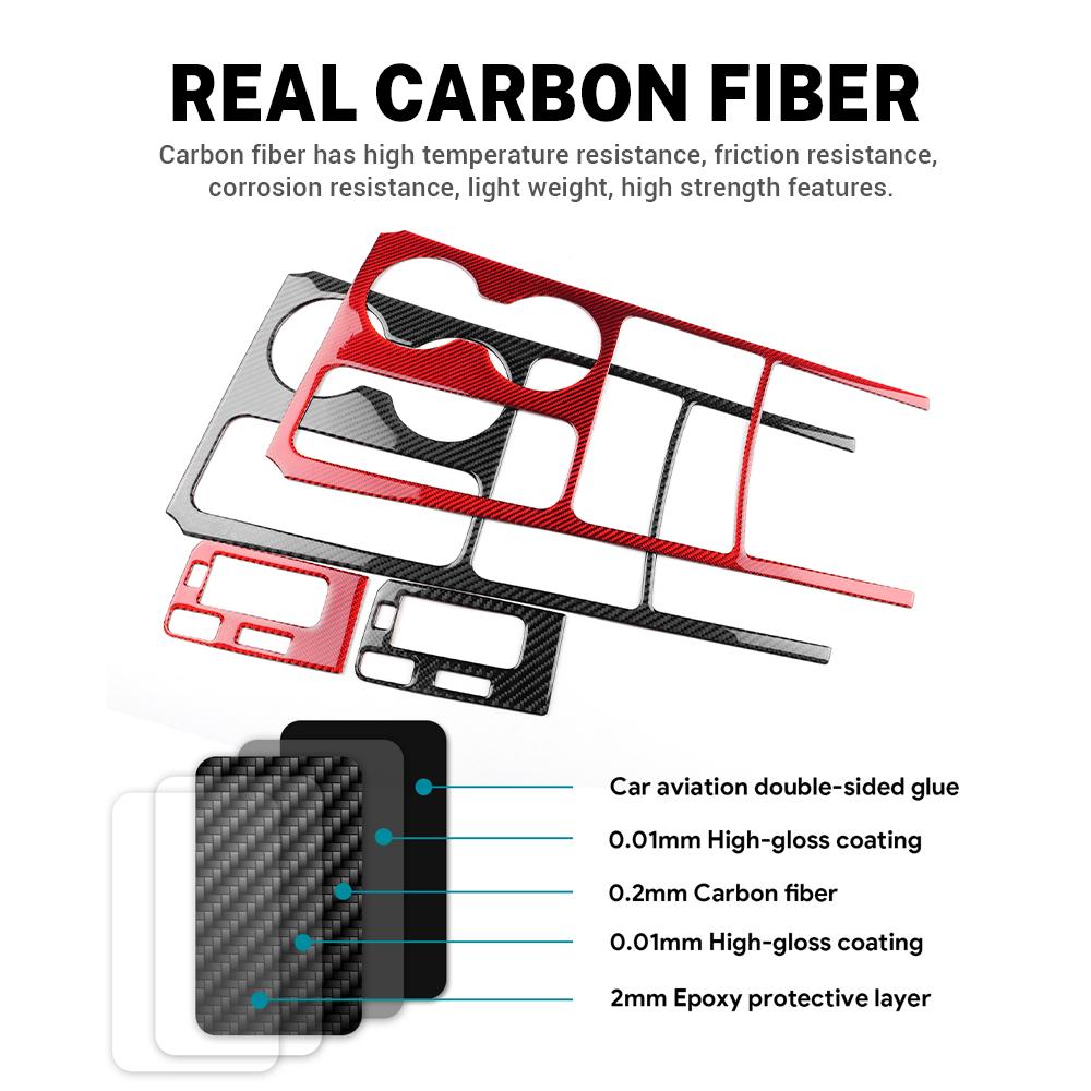 Real Soft Carbon Fiber Sticker For Kia Stinger CK 2019 2020 2021 2022 2023 LHD Car Central Gear Shift Panel Trim Accessories
