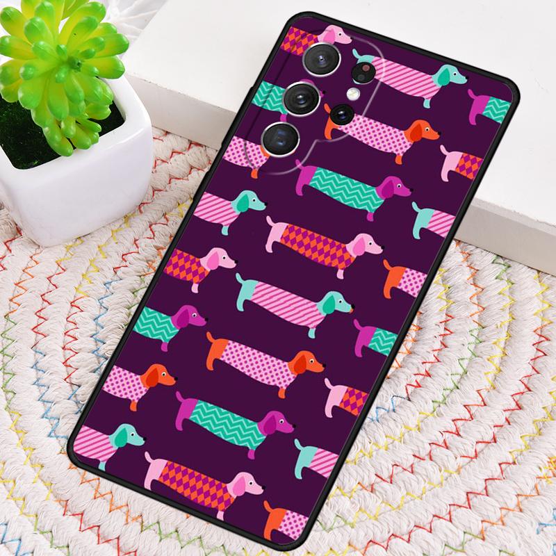 Dachshund And Flower Phone Case for Samsung Galaxy Note 10 Pro S26 Ultra S23 S24 FE S25 S21 S22 PLUS Shockproof Cove