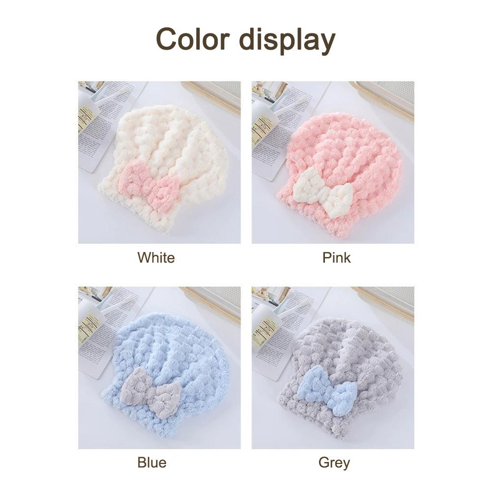 Dry Hair Towel,Ladies Bow Style High-Efficiency Water Absorbing Dry Hair Cap,Quick-Drying Hair Cap,Shower Cap Bath Accessories