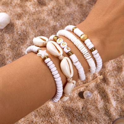 Jewelry Ocean Style Hand Chain Colorful Bohemia Bracelet Set Trendy Starfish Shell Bracelet  Party
