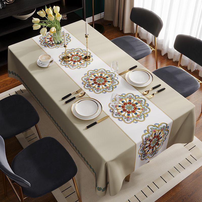 High-end Light Luxury Tablecloth Waterproof, Oil-proof, Anti-scalding and Wash-free PVC Simple Tablecloth Coffee Table Mat